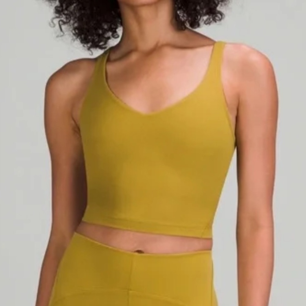 lululemon athletica Mustard Yellow V-Neck Cropped Tank